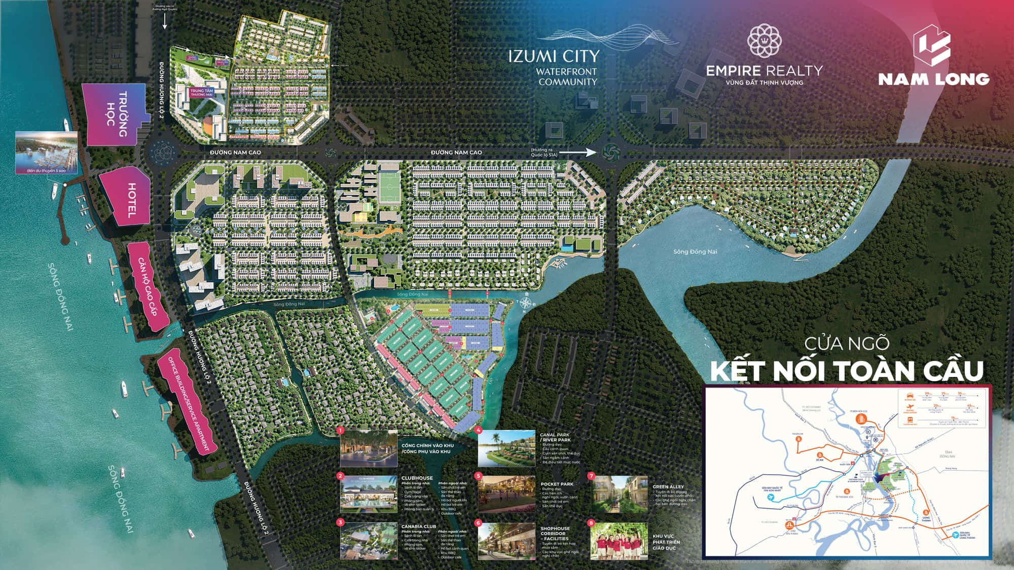 Quy hoạch tổng thể ~170ha & 5 trục phát triển